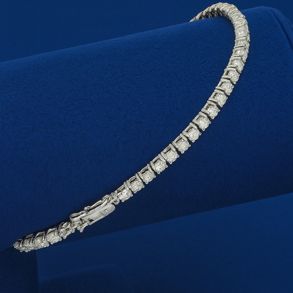Stamped 925 Sterling Silver Tennis
Bracelet